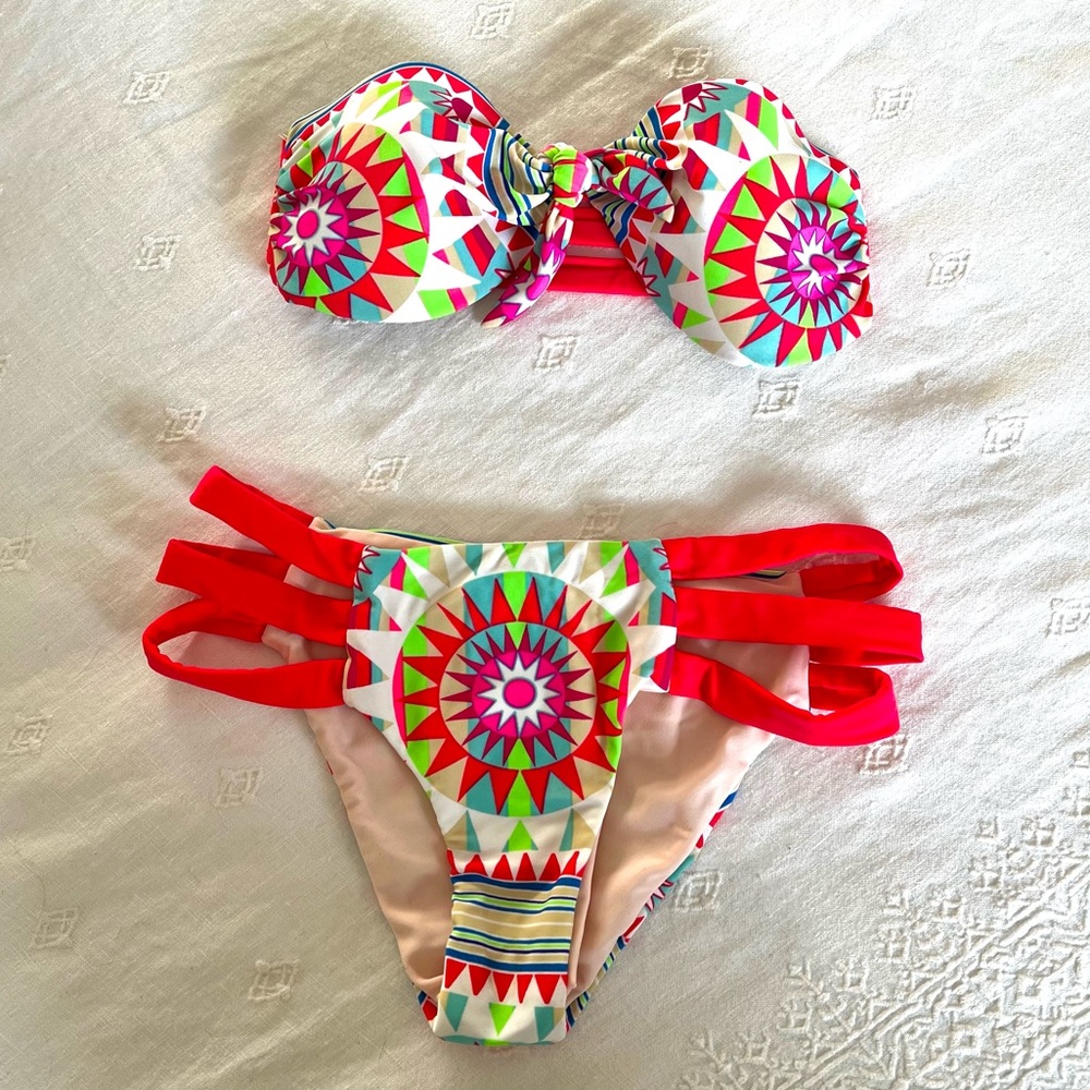 Mara Hoffman Neon Strapless Bikini XS